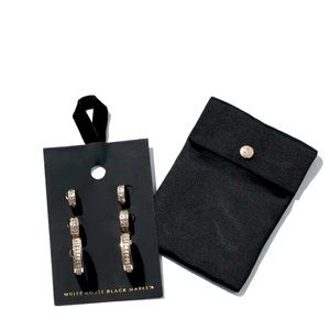 NWT WHBM 3 Pack GOLD Hoop Earring Card